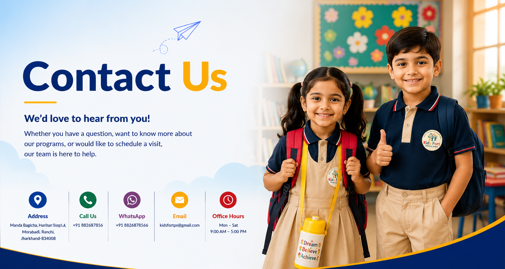 Contact Kidsfort Primary School — We'd love to hear from you